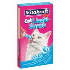 Vitakraft snacks pisica liquid somon/omega3 6x15 g