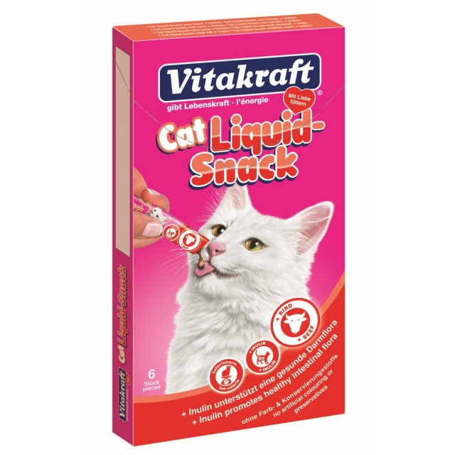 Vitakraft snacks pisica liquid vita/inulina 6x15 g