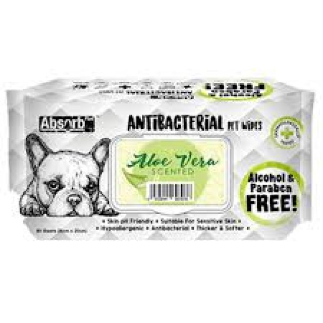 Antibacterial Pet WET Wipes, ALOE VERA- pachet 80 buc